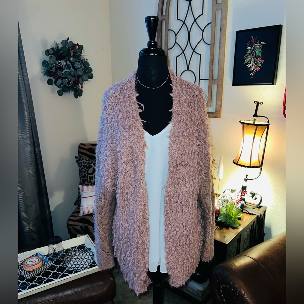 Mauve Cardigan Sweater